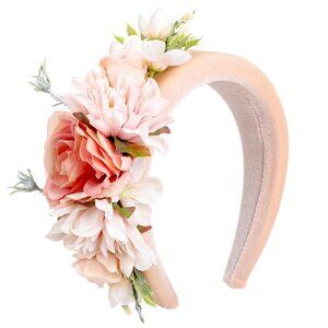 Girls Flower Fascinator Headband Handmade Pink Floral Headwear for Women